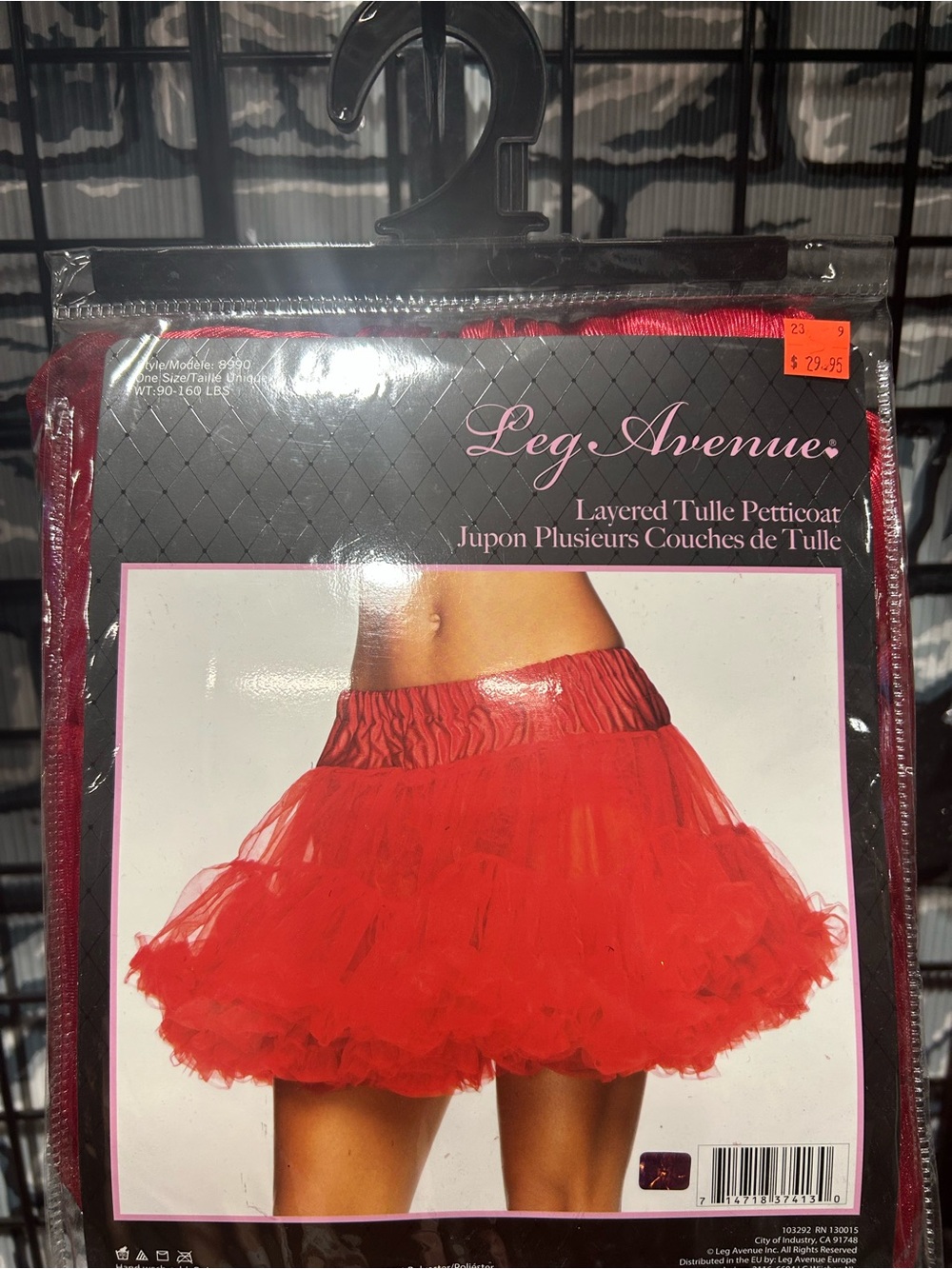 Leg Avenue Red Layered Tulle Petticoat